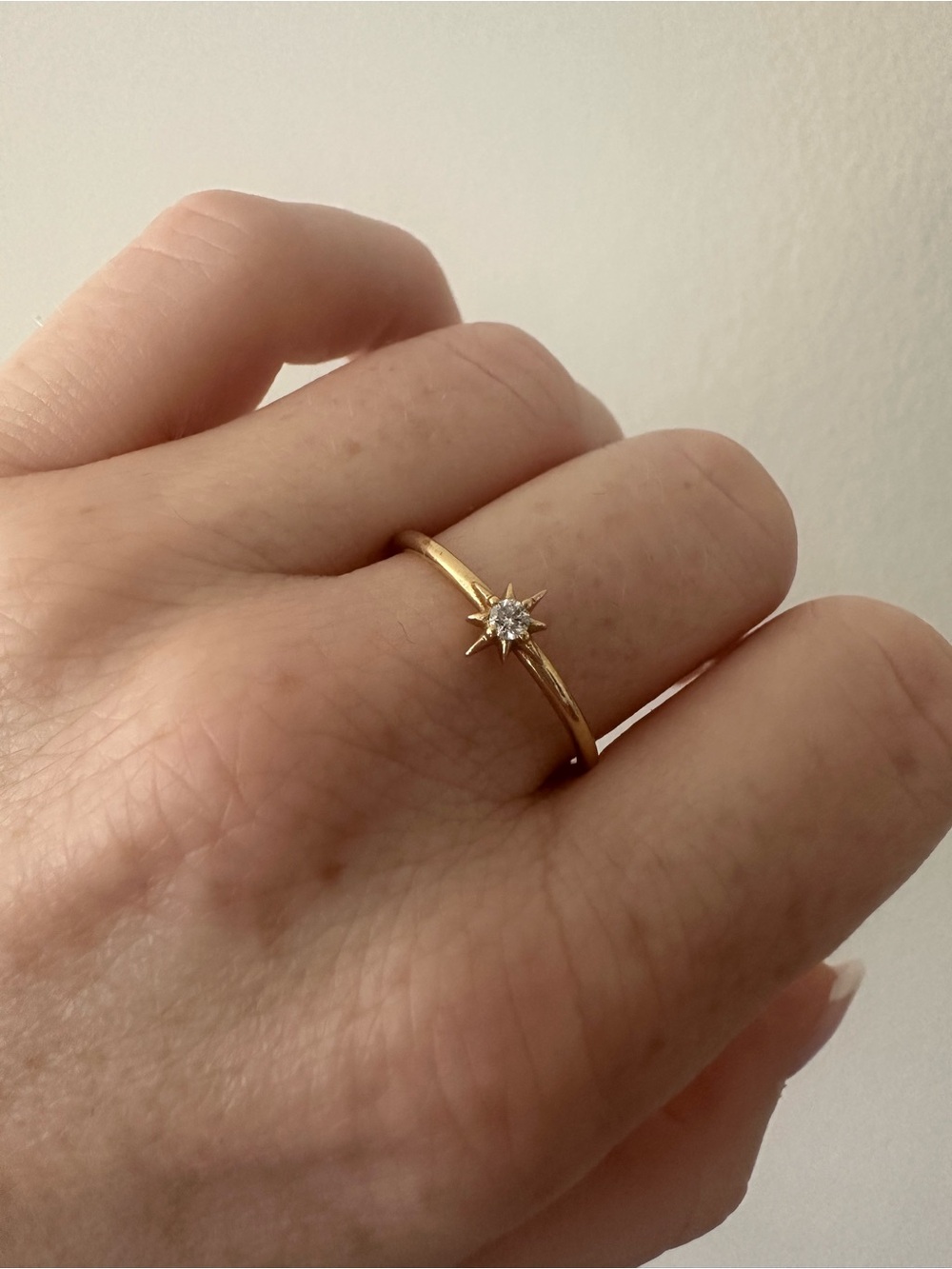 Ferko’s Fine Jewelry 14K North Star Stacking Diamond Ring 8.5